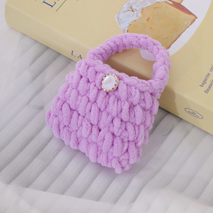 Knitted Plush Mini Handbag