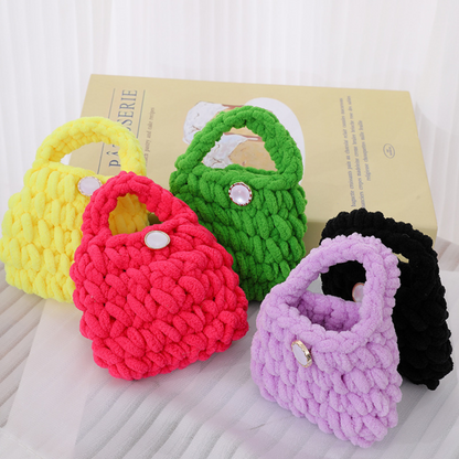 Knitted Plush Mini Handbag