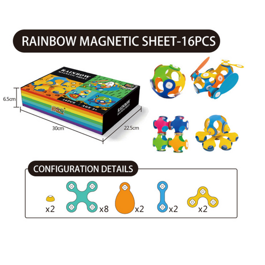 16pcs Rainbow Magnetic Toys