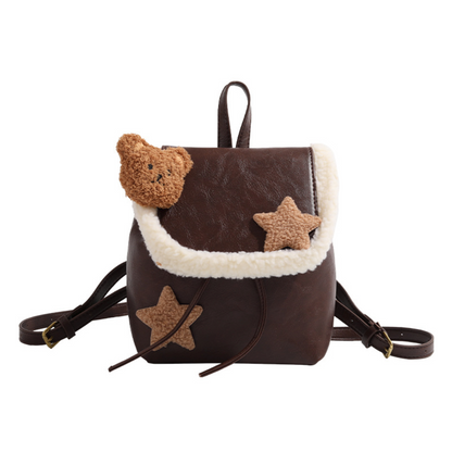 Leather Stars Drawstring Backpack