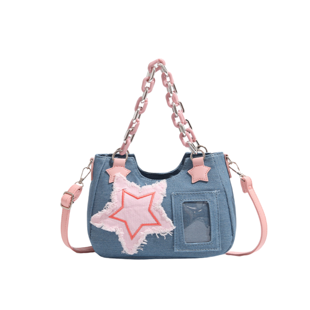 Star Patch Denim Crossbody bag