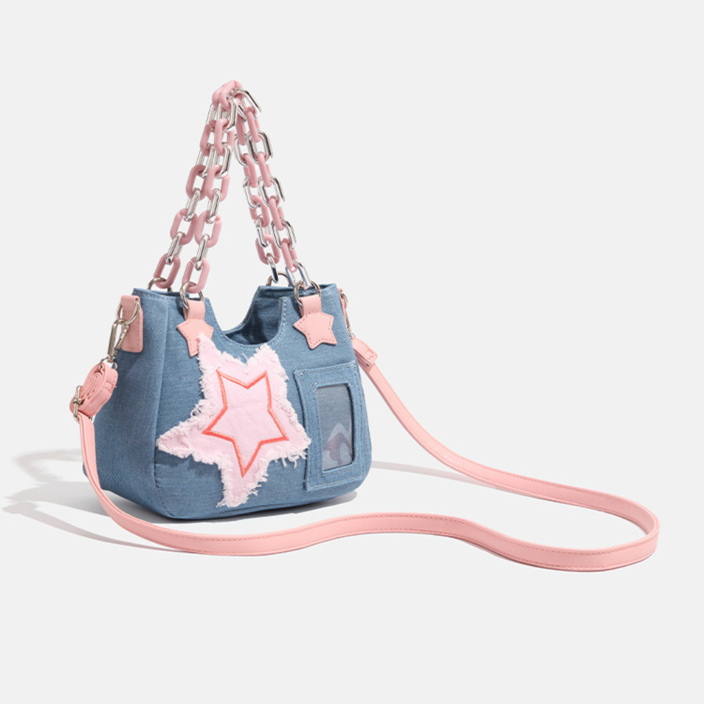 Star Patch Denim Crossbody bag