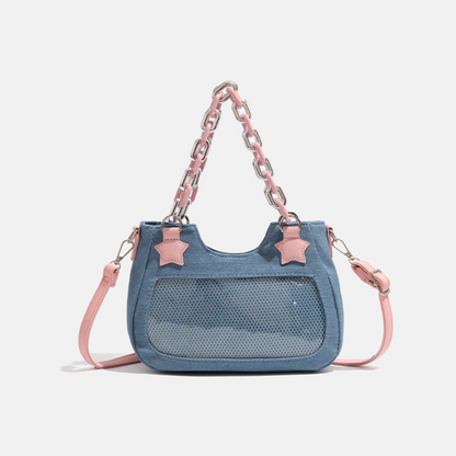 Star Patch Denim Crossbody bag