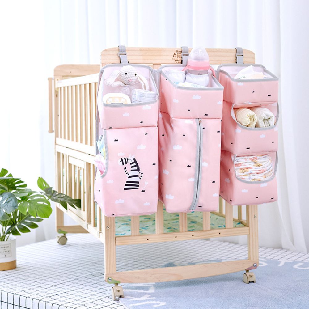 Pink Bedside Crib Organizer