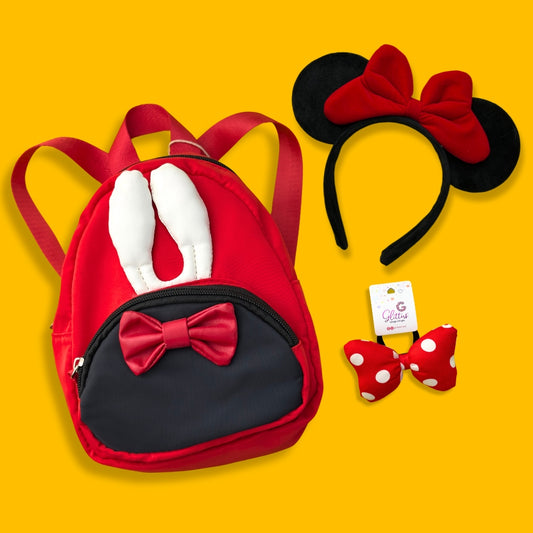 Minnie-Bow & Bunny Backpack Set