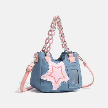 Star Patch Denim Crossbody bag