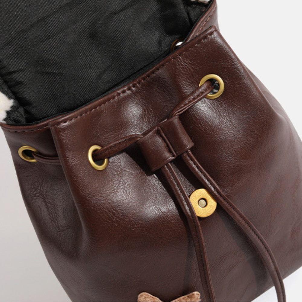 Leather Stars Drawstring Backpack