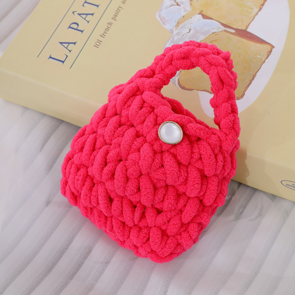 Knitted Plush Mini Handbag