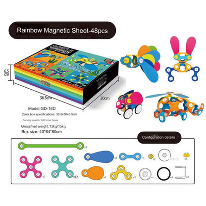 48pcs Rainbow Magnetic Toys