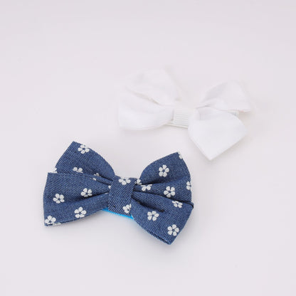 Denim Duo Bow Clips