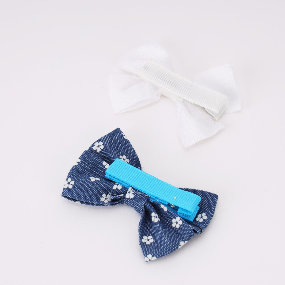 Denim Duo Bow Clips