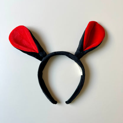 Red and Black Bunny Ear Headband